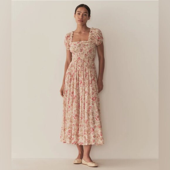 Doen Dresses & Skirts - DÔEN Stanza lace-trimmed floral-print organic cotton-voile midi dress